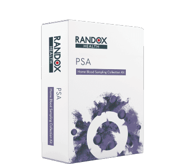 A randox PSA at home health test kit box